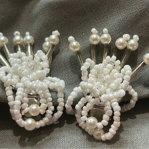 Vintage faux pearl earrings,clip on backs.